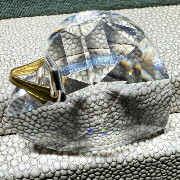 Large Faceted Crystal Heart Pendant with Gold-Tone Bail – 1.5” - Picture 13 of 17